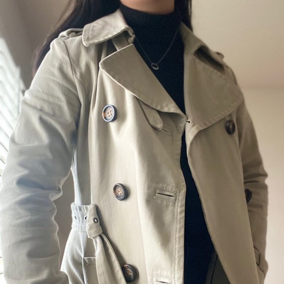 Zara Basic Trench Coat Beige - Picture 4 of 5